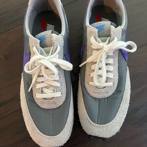 Nike Gray and Purple Low-Top Sneakers